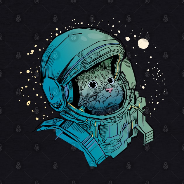 Cute Floating Cat in Space - Funny Space Cat Graphic by Graphic Duster